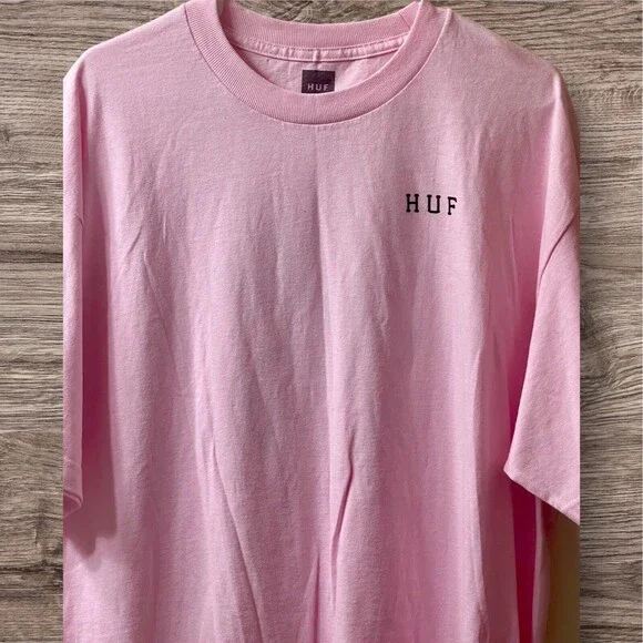 NEW HUF WORLDWIDE Pink with Rose Graphic T Shirt SIZE Large - Picture 3 of 12